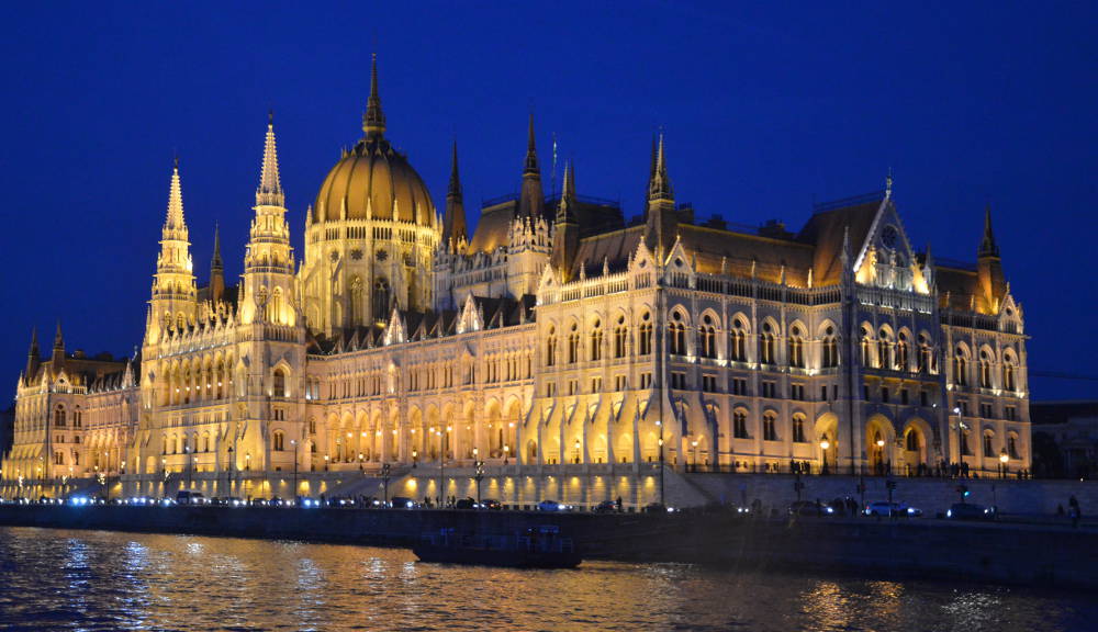 Night view across the Danube