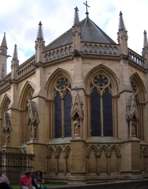 Exterior of the apse of St John's College Chapel, Cambridge, by Scott