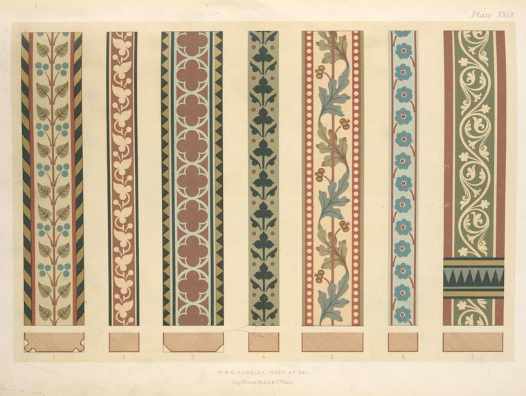  Decorations for the timbers of roofs and ceilings.