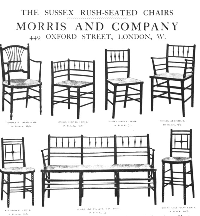 william morris furniture. Page from the Morris and Co.