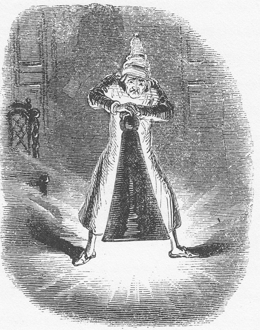 "Scrooge Extinguishes the First of The Three Spirits" by John Leech — fourth illustration for "A ...