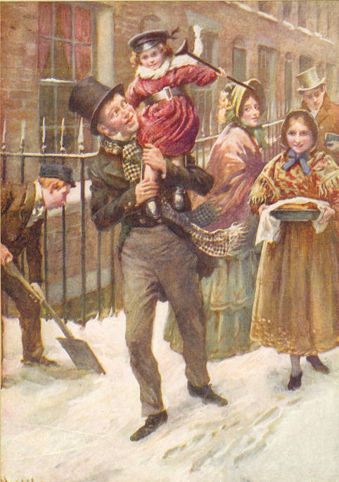 Dickens's "Bob Cratchit and Tiny Tim," by Harold Copping