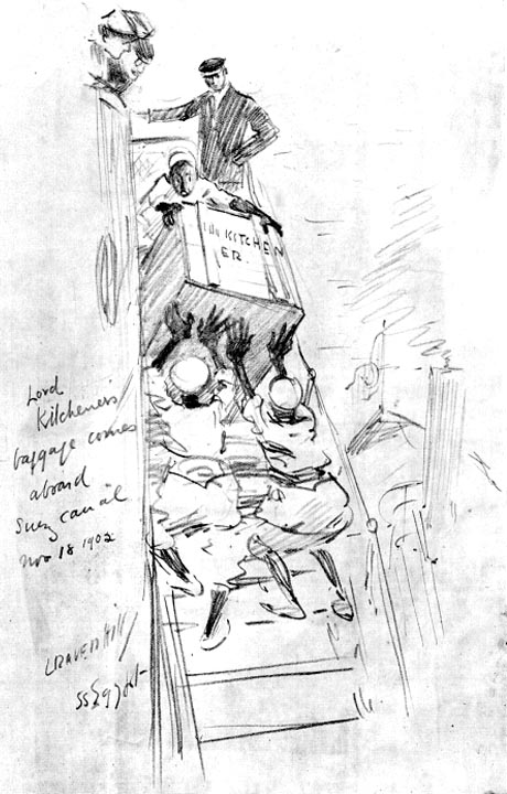 Lord Kitchener's baggage comes aboard Suez Canal Nov 18 1902