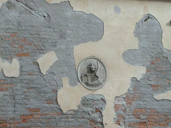 Time-scarred Wall with Bas Relief of Lion of St Mark, Venice