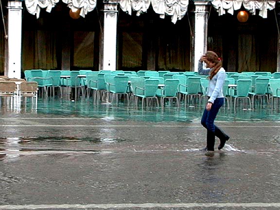 Walking through the Flooded Piazza