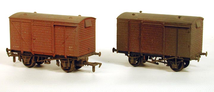Two four-wheel goods wagons