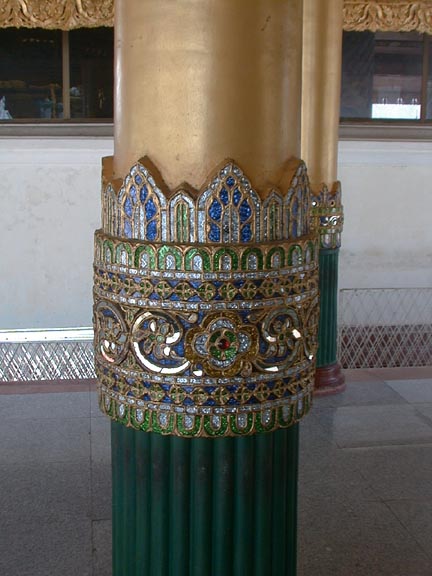 A mirror encrusted column