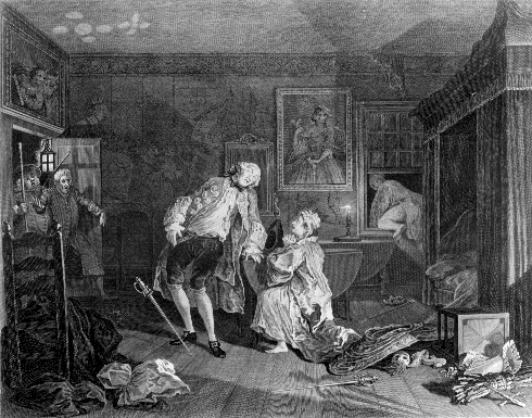William Hogarth. Death of the Earl, from Marriage à la Mode (V).