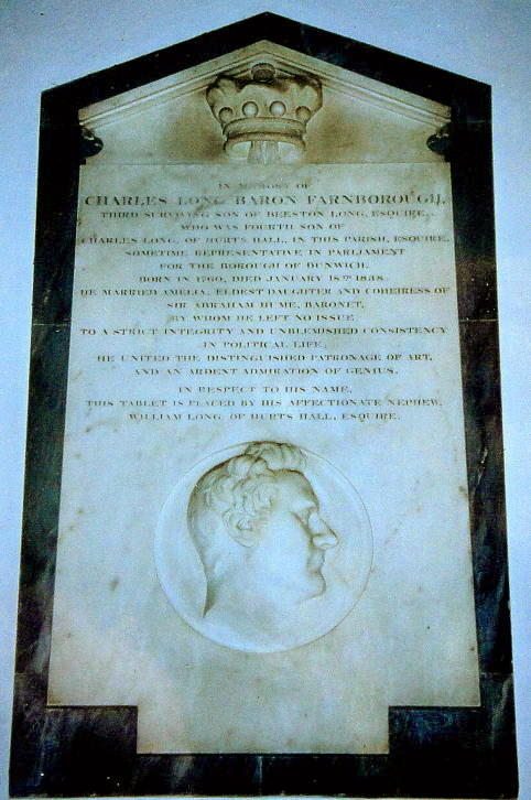 Monument to Charles Long, Baron Farnborough
d. 1838
