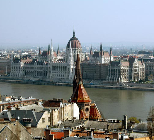 Parliament viewed  across the Danube