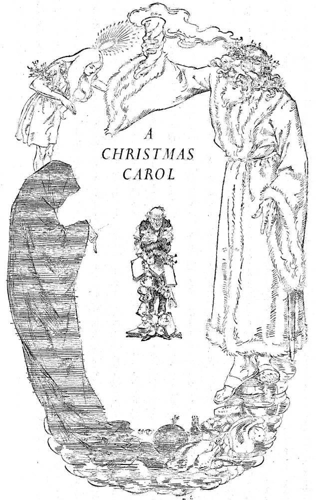 "Marley's Ghost and The Three Spirits" — Brock's third illustration for "A Christmas Carol"