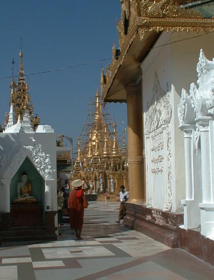 The central stupa in the morning sun