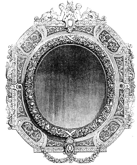 Carved and Guilt Frame, with Engraved and Chamfered Glasses by Chamouillet. 1851