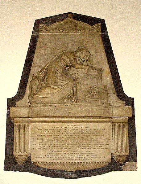 Memorial to Christopher and Sarah D'Oyly