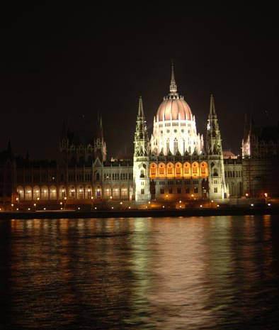 Night view across the Danube