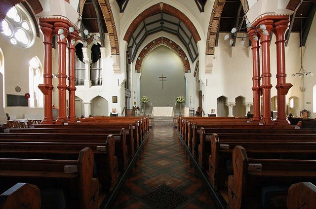 Looking east along the nave