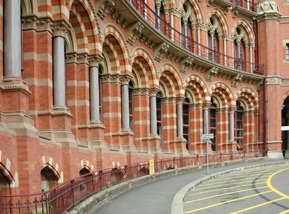 Curved Façade leading to railway station entrance