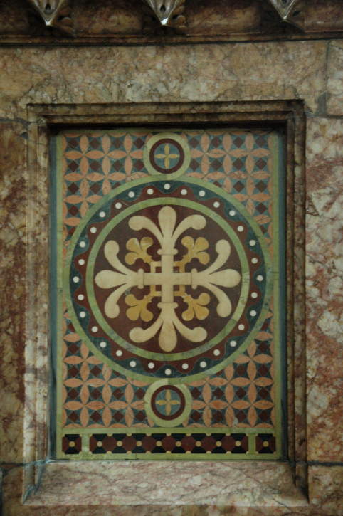 Tile on walls of nave, t. Mary Magdalene in Paddington, by G. E. Street