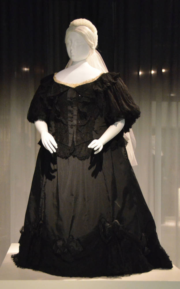 British mourning dress originally worn by Queen Victoria, 1894-95