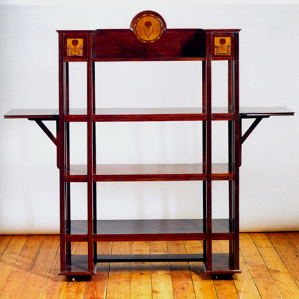 Mahogany veneered etagère