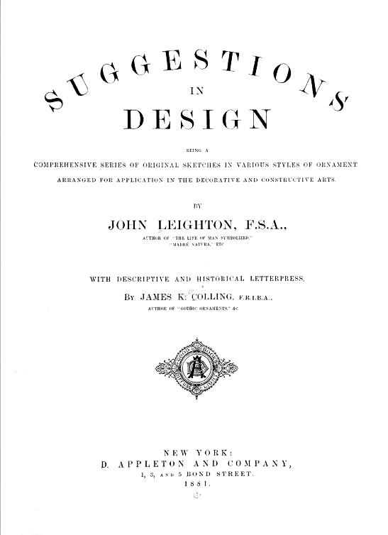 Suggestions for Design, designed by John Leighton