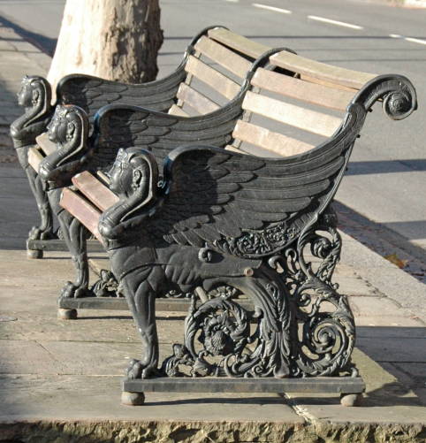Cast Iron Sphinx-ended Bench