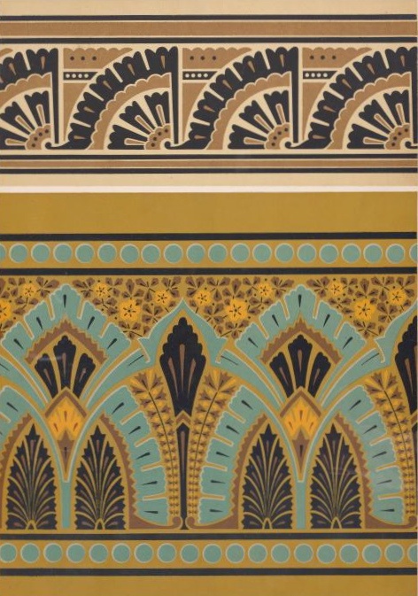Border ornaments of new style. The upper may run around the architrave of a door or window