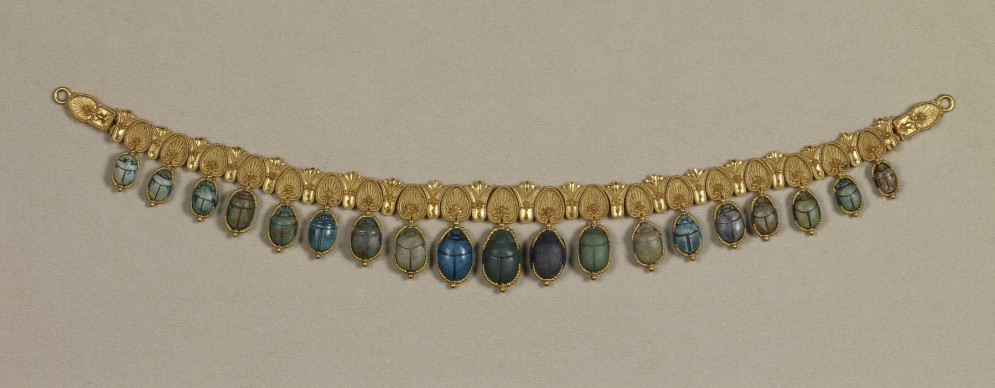 Egyptian-Style Necklace with Scarabs