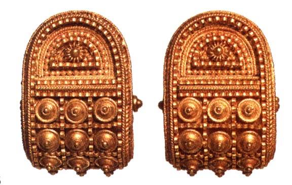 A Pair of Earrings in the Etruscan Style