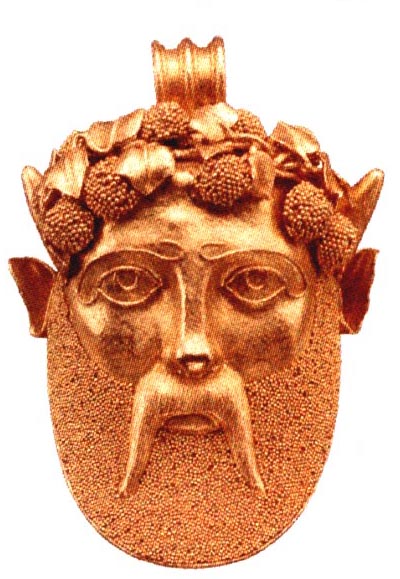 Bacchus pendant with Granulation in the Etruscan Style