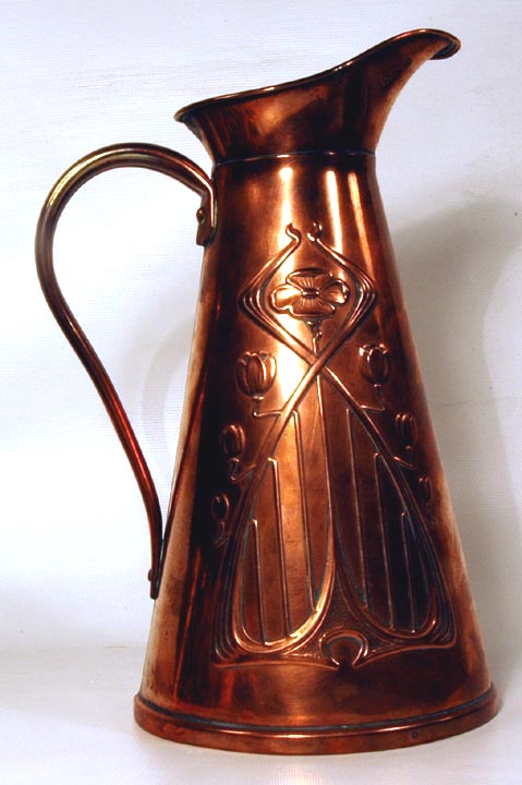 Art Nouveau Copper Pitcher