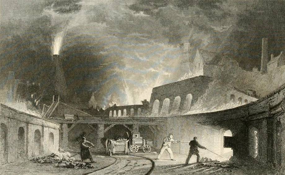 Lymington Iron Works, on the Tyne, by Thomas Allom