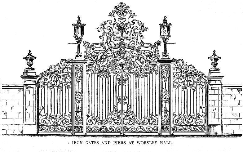Gates at Worsley Hall, by Edward Blore