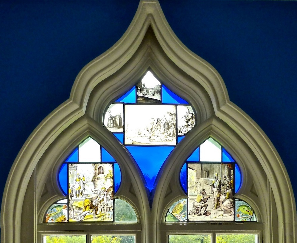 Blue Bedchamber window, detail