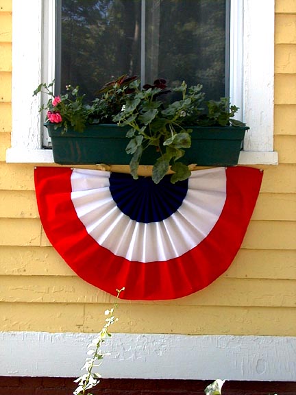 Window Box with Independence Day Decorations 