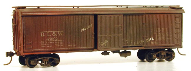 Wood-sided DL&W Boxcar
