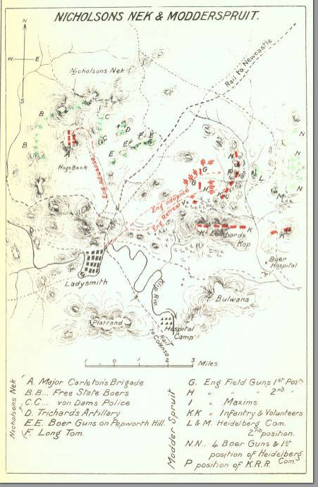 Map of Colenso and Ladysmith