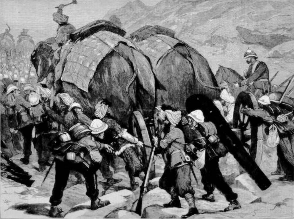 The Afghan War-Elephant Battery Advancing to the Front