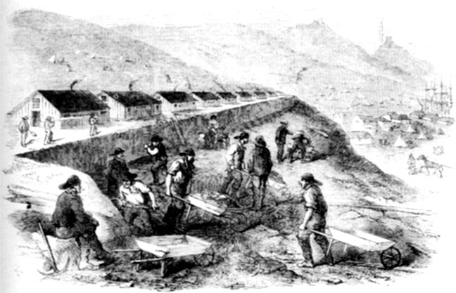 The huts above the town  The Railways Workers at Balaclava.
