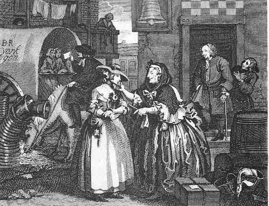 The Harlot's Progress, I -- William Hogarth (1697-1764)