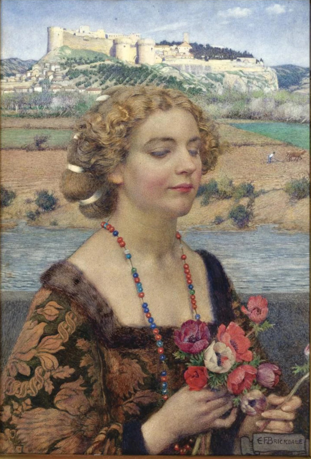 Eleanor Fortescue-Brickdale's watercolour of Petrarch's Laura at Avignon