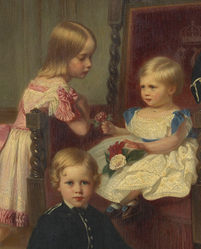 The Four Eldest Children of Crown Prince and Princess Frederick William of Prussia-- detail of the three younger children's faces