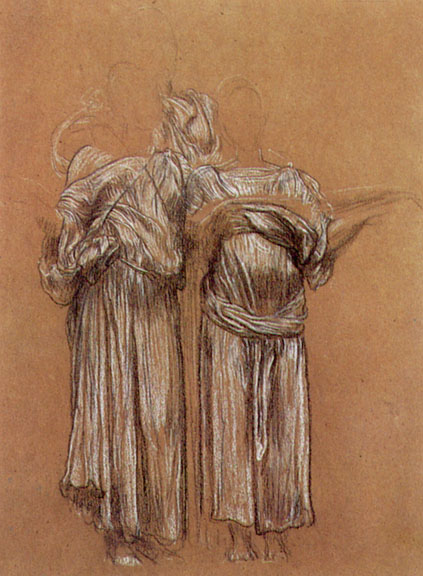 Study of three draped female figures