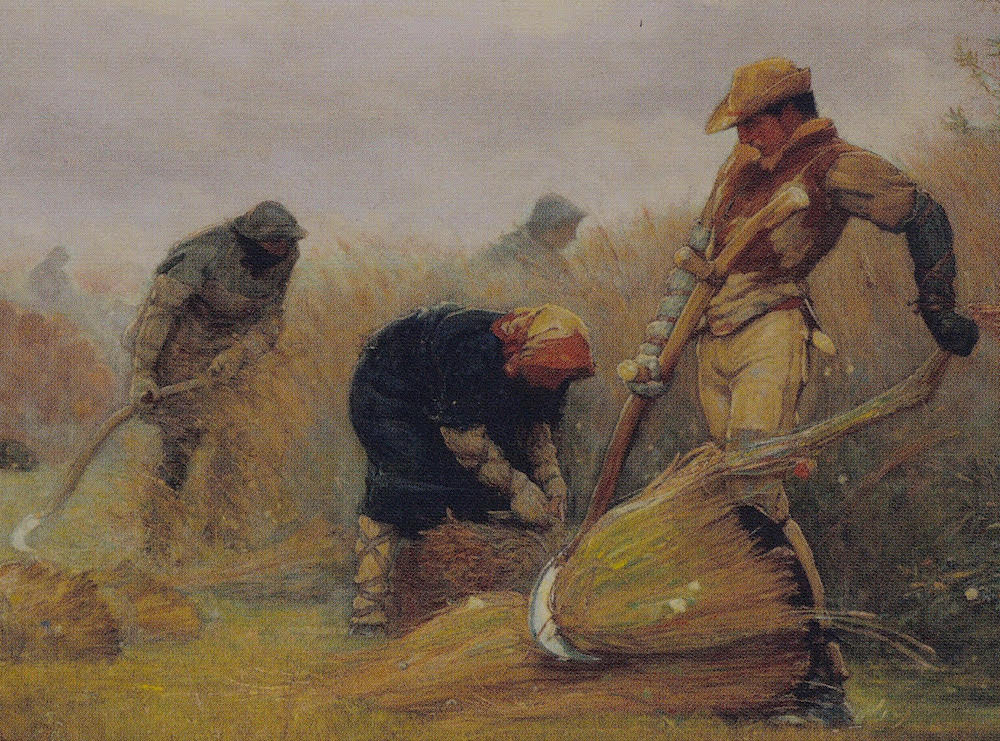 Close-up of man with scythe