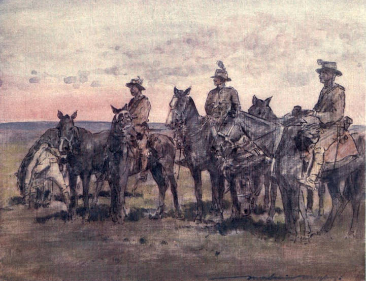 New Zealand Mounted Rifles acting as scouts