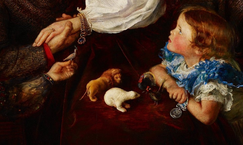 central part of the painting, close up
