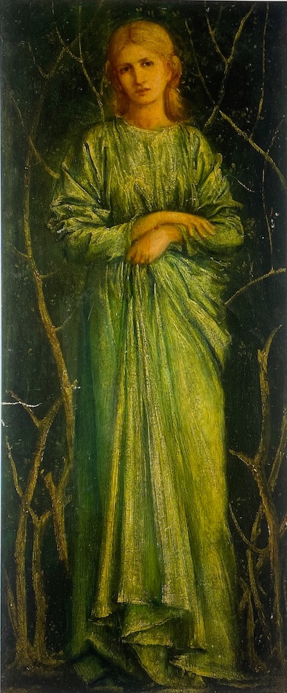A Woman in Green Drapery
