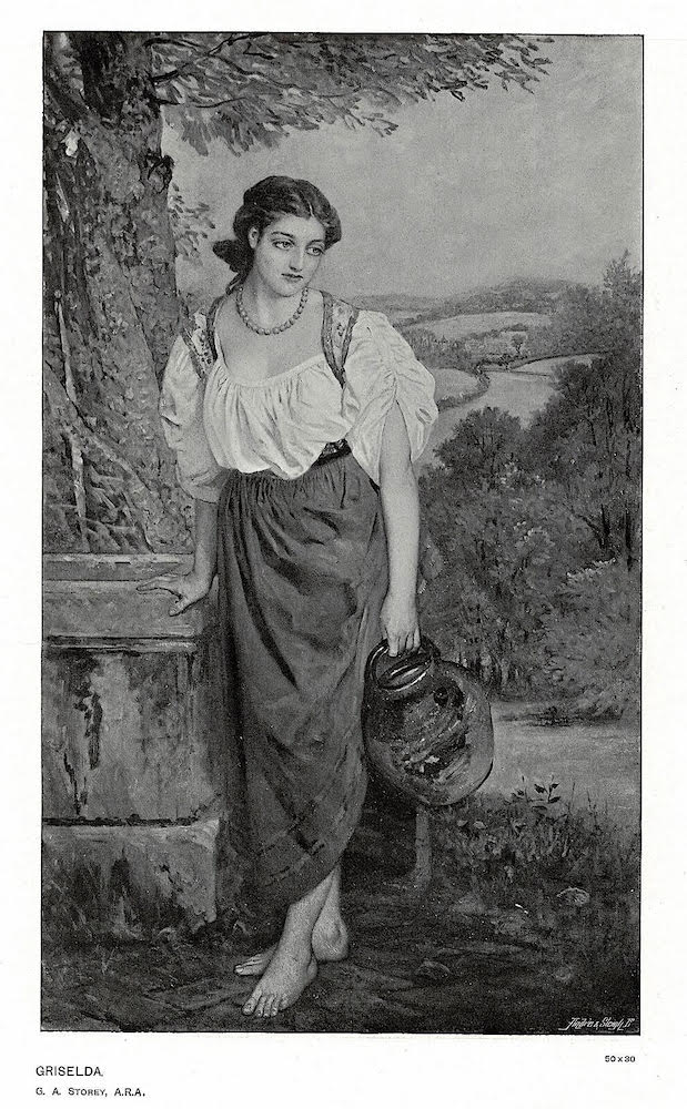 Engraving of Griselda at the Well