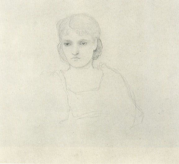 Study of the Head and Shoulders of a young Girl (recto) and studies of a draped Female Figure (verso)