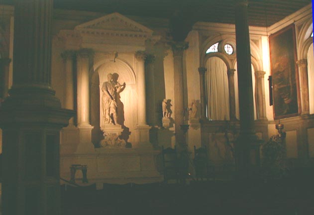 The location of Tintoretto's The Annunciation in the lower hall of the Scuola Grande di San Rocco.